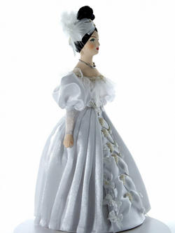 Кукла интерьерная фарфоровая Дама в светском бальном костюме 1-ой пол. 19 века
