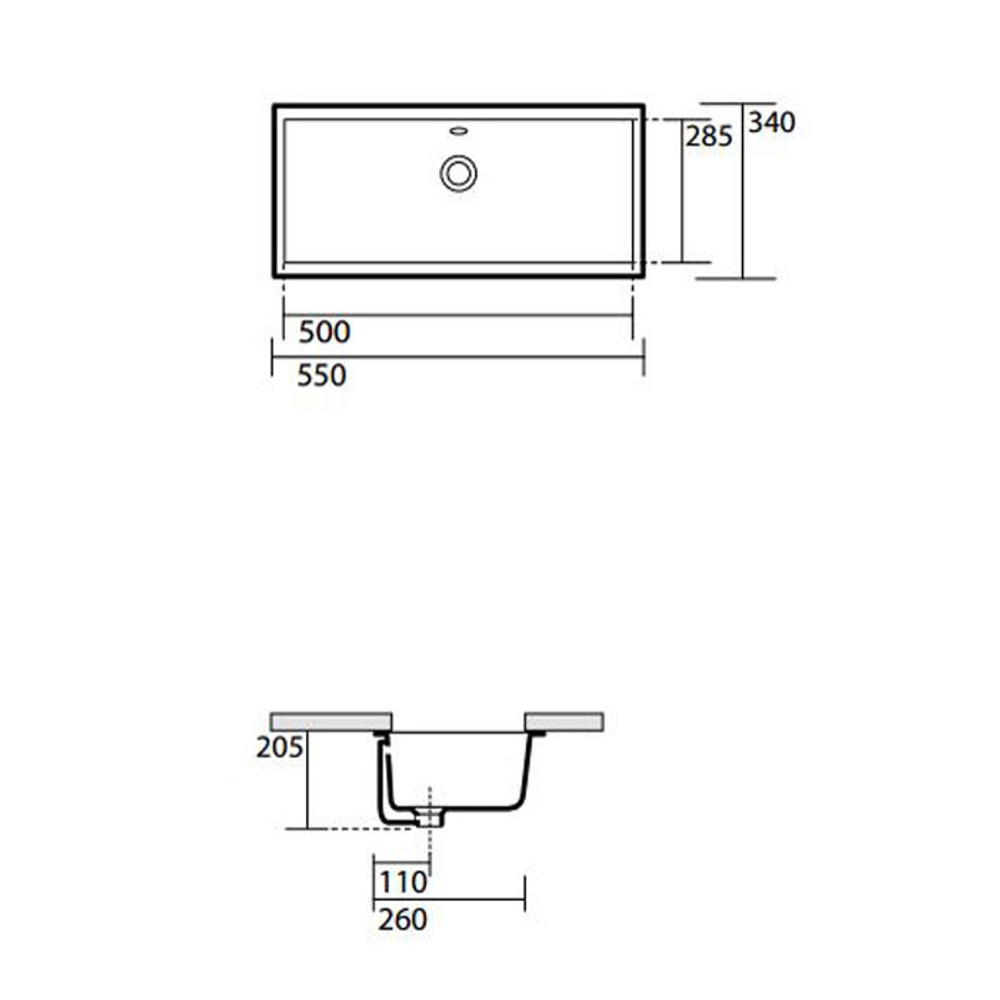 Раковина Kerasan Slim 22901 встраиваемая 50 см