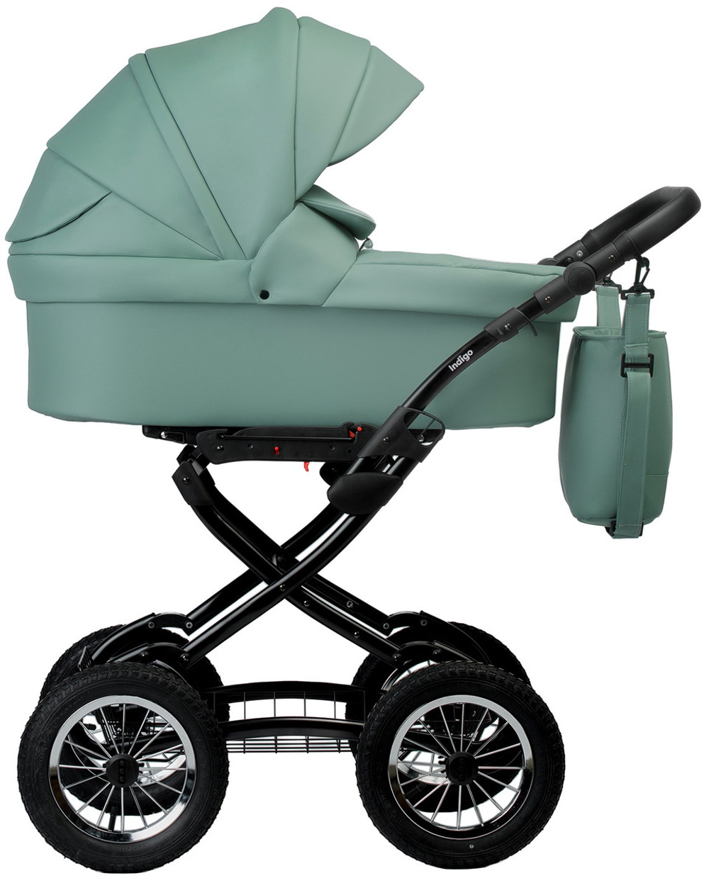 Детская коляска Indigo Barbara Eco Classic 3 в 1 с автокреслом Avionaut Cosmo Grey Be01 шалфей кожа