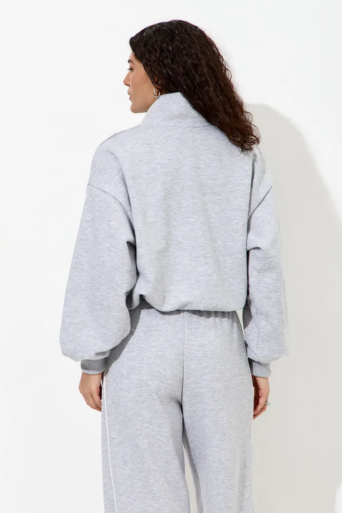 Олимпийка с короткой молнией "Âme Sirène" цвета серый меланж