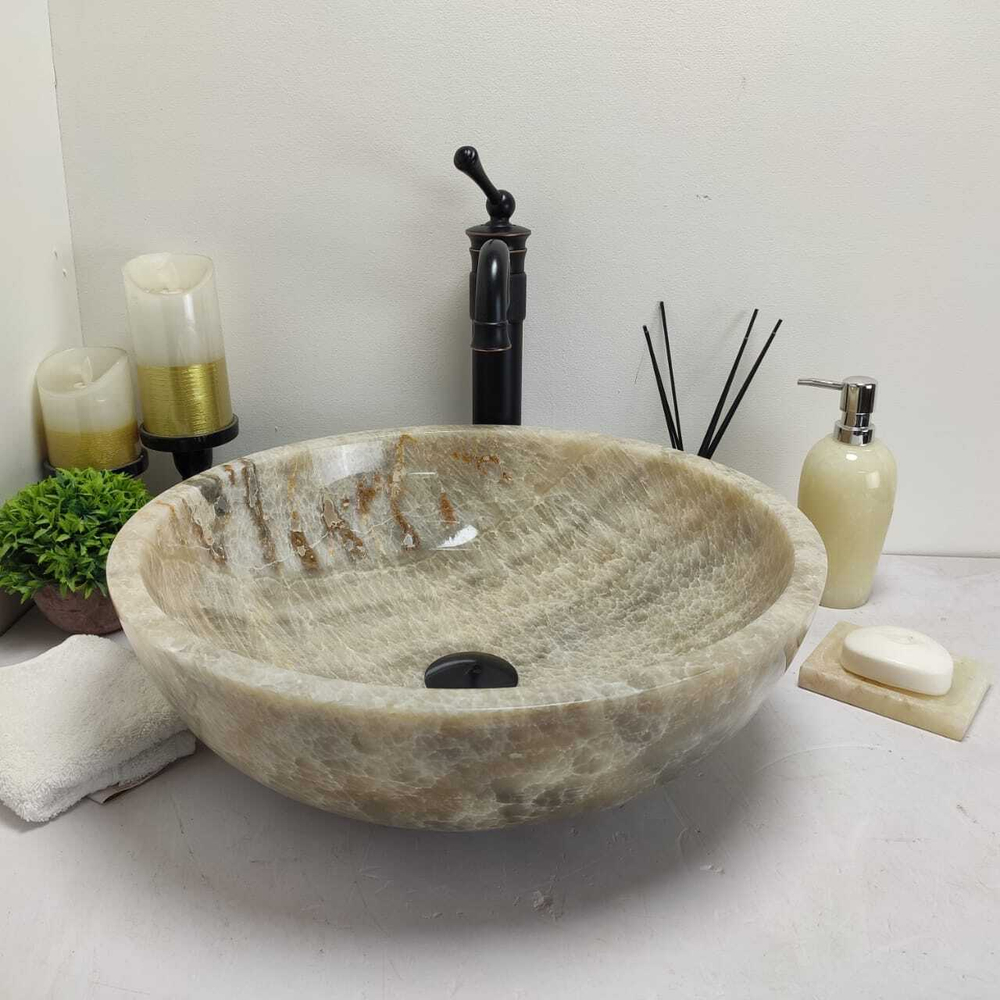 Раковина из оникса Bowl Grey TinLip BO-60609 TinLip 45*45*15
