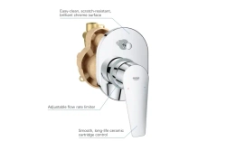 Смеситель для ванны GROHE BauEdge скрытого монтажа, в комплекте с монтажной частью, хром (29039001)