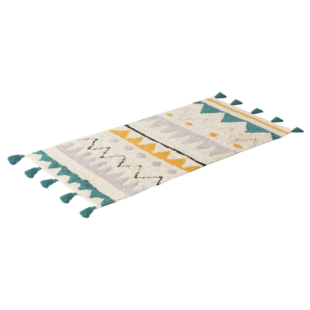 Ковер из хлопка с контрастным этническим орнаментом из коллекции ethnic, 70х160 см