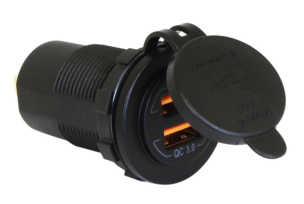 Гнездо питания с USB-разъемами, ускоренный заряд Qualcomm Quick Charge 3.0 (QC3.0)