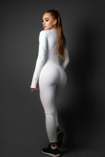 Лосины Gantelka DREAM с карманами и эффектом push-up белые