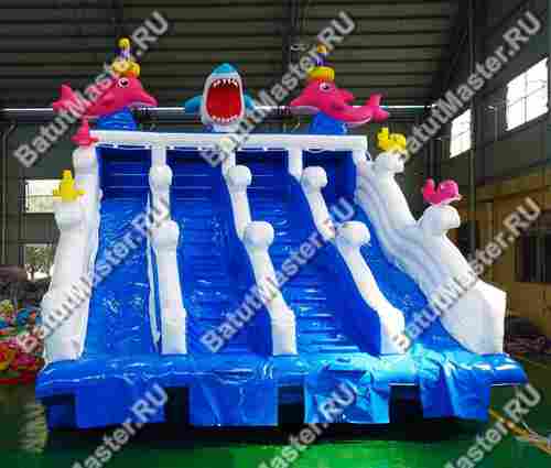 Надувная водная горка для бассейна «Синее море» , 8*6*5 м