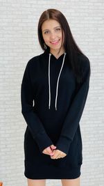 Толстовка-туника МС-1017 (чёрный)