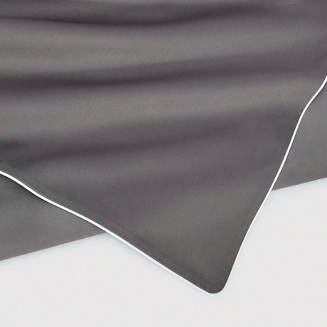 Постельное белье 2 спальное евро Сlaire&Caroll Lune темно-серое с белым кантом