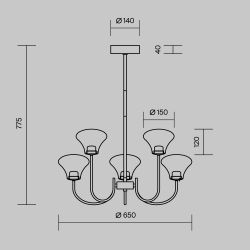 Люстра на штанге светодиодная Maytoni   MOD402PL-L20BS3K
