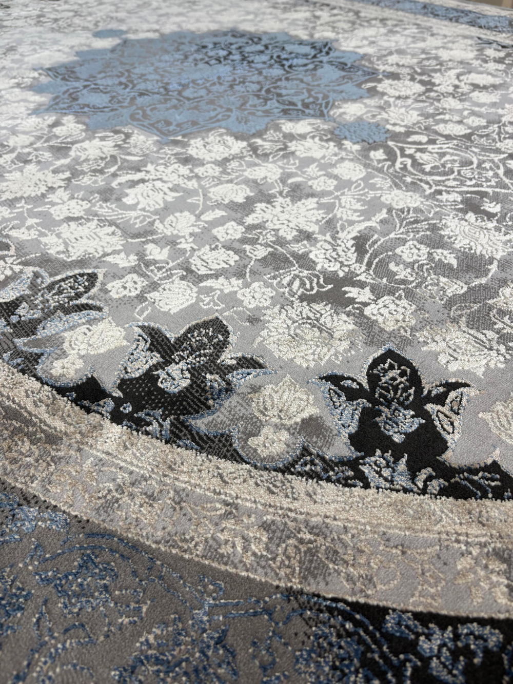 Ковер Zara Collection (200*280 см) - Ivore/Blue, орнамент/овал