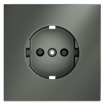 Накладка для розетки с заземлением и защитными шторками, S70 (титан)