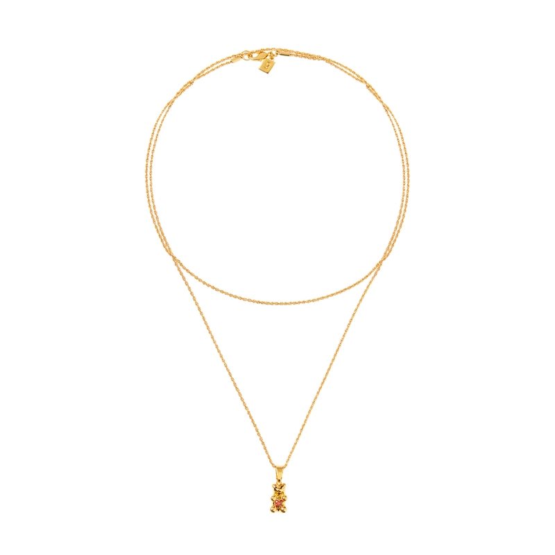 Колье Аморе с Двойной Нитью Ностальгический Медвежонок