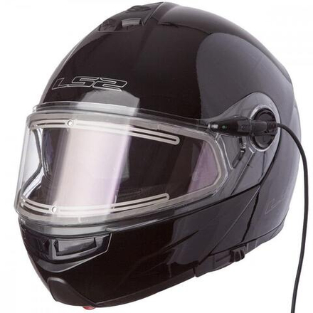 LS2 Шлем мотоциклетный модуляр черный FF325 STROBE ELECTRIC SNOW Solid снегоходный