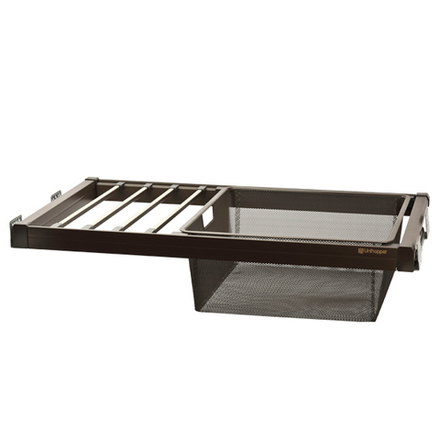 Вешало для брюк с корзиной, Unihopper, 900мм, c доводчиком, clip-on, MOKA