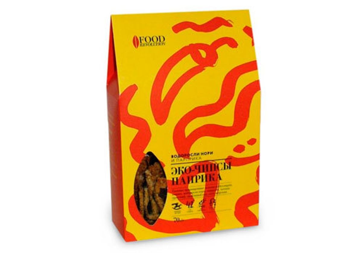 Эко-чипсы из водорослей нори и паприки, 70г