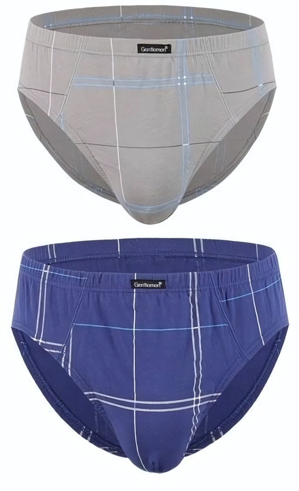 Комплект из 2 мужских трусов-слипов (Размер: L) (Цвет: серый с синим)