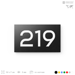Номер на дверь 219, табличка на дверь для офиса, квартиры, кабинета, аудитории, склада, черная 120х70 мм, Айдентика Технолоджи