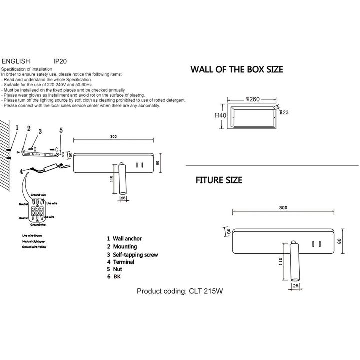 Бра Crystal Lux CLT 215W WH