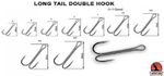 Двойной крючок Crazy Fish Long Tail Double Hook №3/0 3 шт