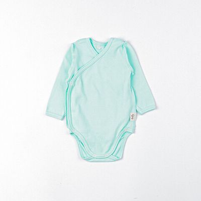 Long-sleeved kimono bodysuit 0-3 months - Sweet Mint