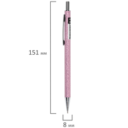 Карандаш механический 0,5 мм + грифели HB 12 штук на блистере, BRAUBERG "ROSE PINK", 181971