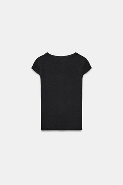 ZARA ФУТБОЛКА С ШИРОКИМ ВЫРЕЗОМ, УГОЛЬНЫЙ