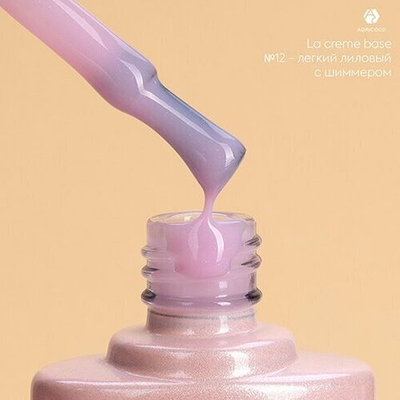 ADRICOCO Камуфлирующая база La creme base №12 - легкий лиловый с шиммером, 10 мл