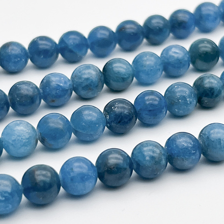 Апатит бусины, диаметр 7,9-8,1 мм, цена за 12 шт (1/4 нити)