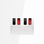 Розетка акустическая встраиваемая VOLTUM S70 4-местная, (белый глянцевый)