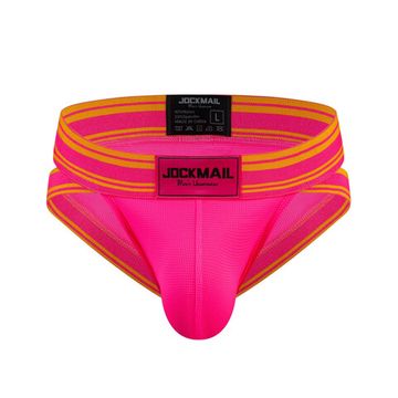 Мужские трусы брифы фуксия с вырезами по бокам JOCKMAIL JM2024-24