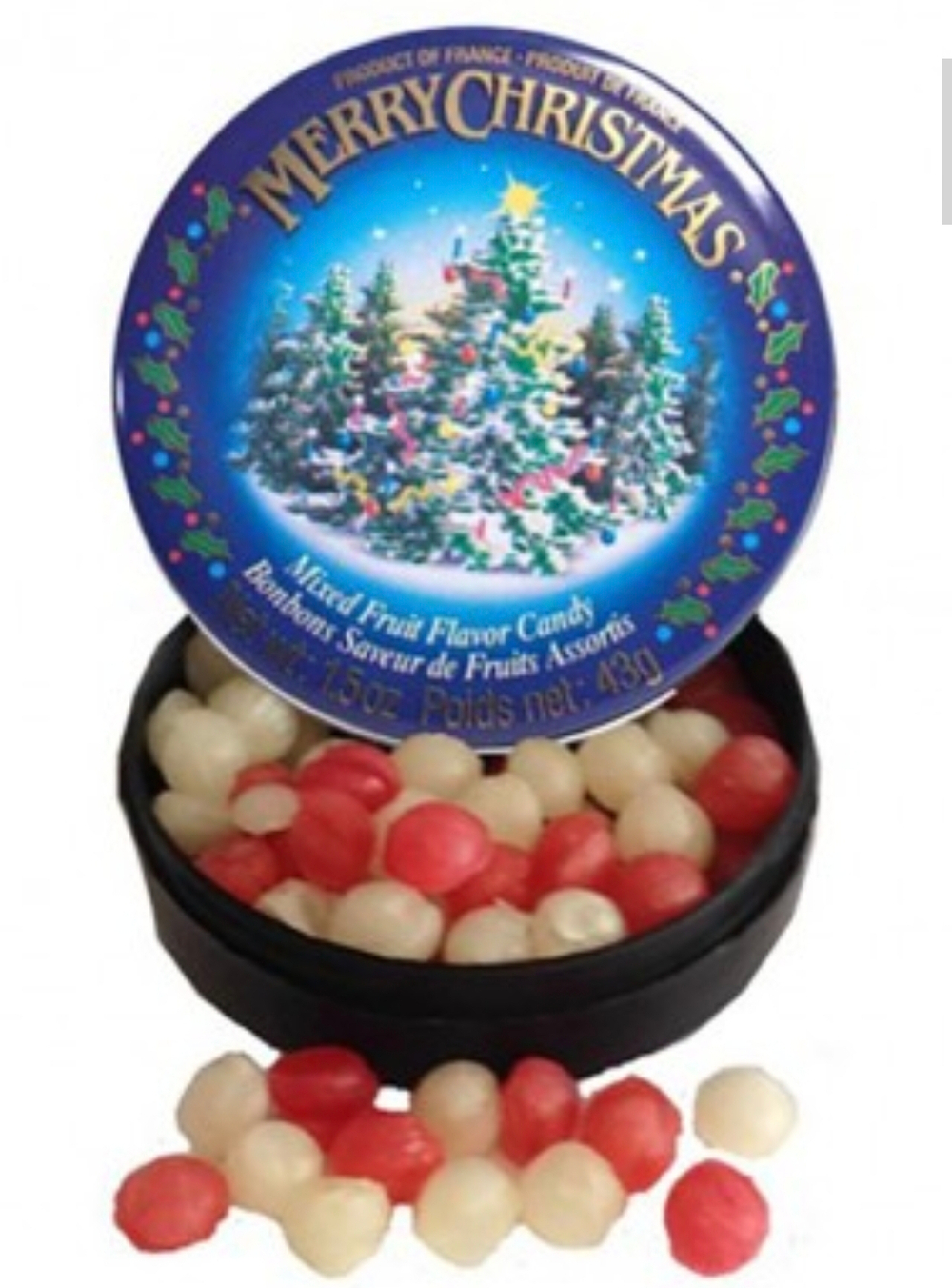 Леденцы "Ель Рождественские" фруктовые 43гр (жест.банка) /Rendez Vous/ Франция