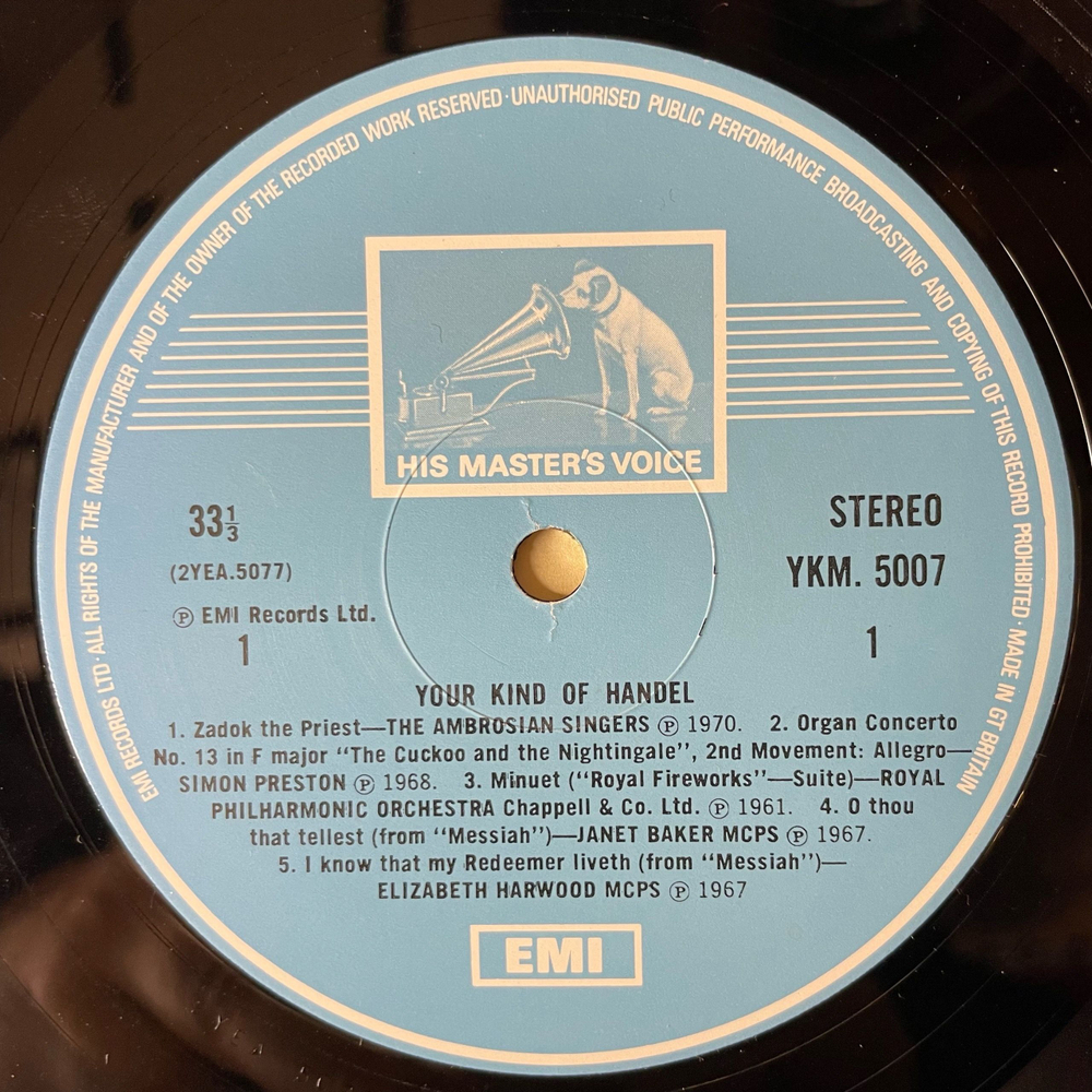 Винтажная виниловая пластинка LP Handel Гендель, Иегуди Менухин Yehudi Menuhin, The Ambrosian Singers Your Kind Of Handel (Англия 1975)