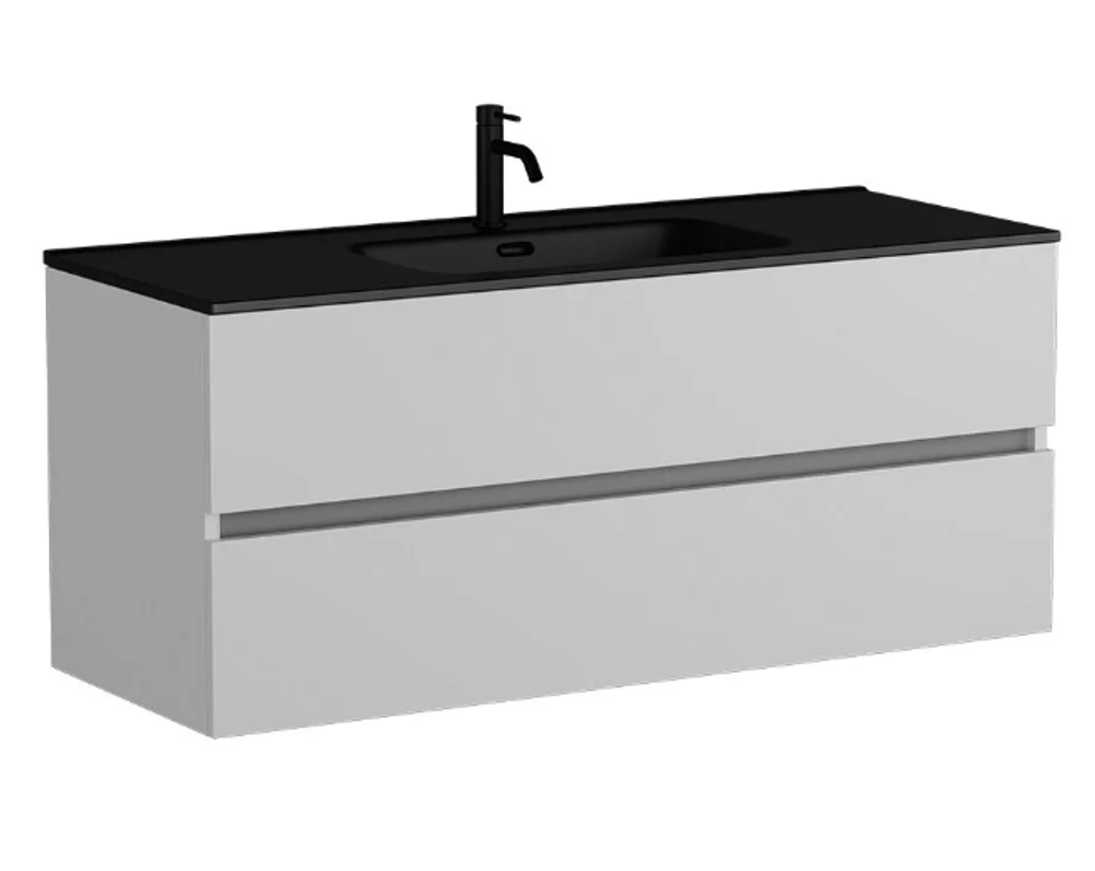 Тумба подвесная SANCOS Urban 1190х450х550, c двумя ящиками оснащенными доводчиками, белый глянец , арт. UR120-1W