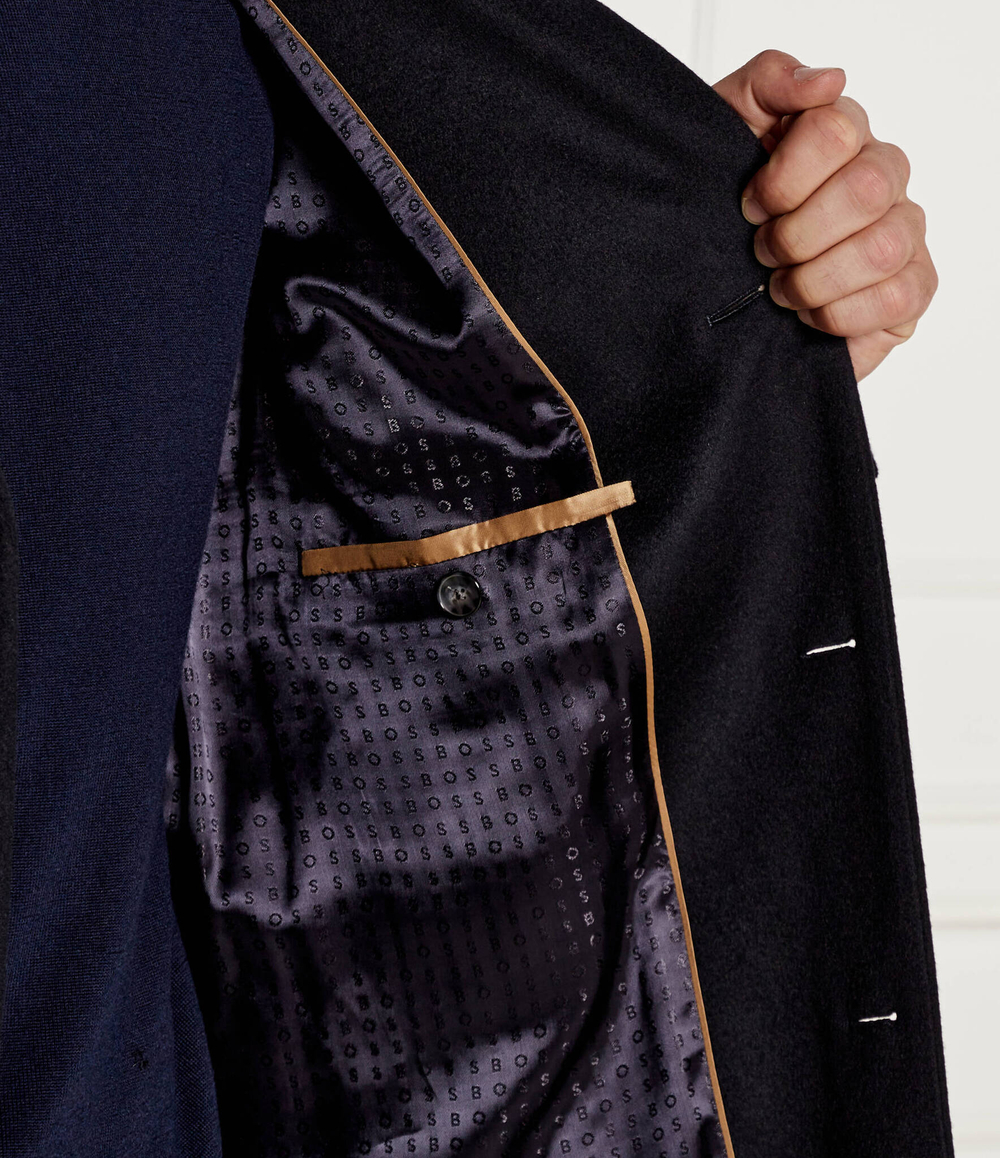 Хлопковое пальто Hyde BOSS BLACK - темно-синий(50525739)