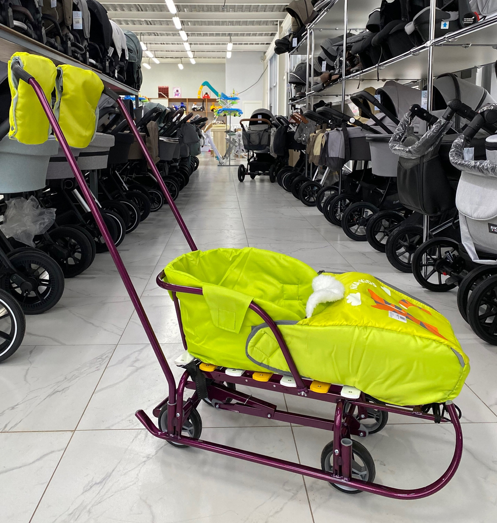 Санки детские «Тимка 6 универсал» с набором аксессуаров амарантовый лак (арт. Т6УН/А)