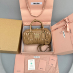 Miu Miu Matelasse Nappa Leather Top Handle Bag 24 cm