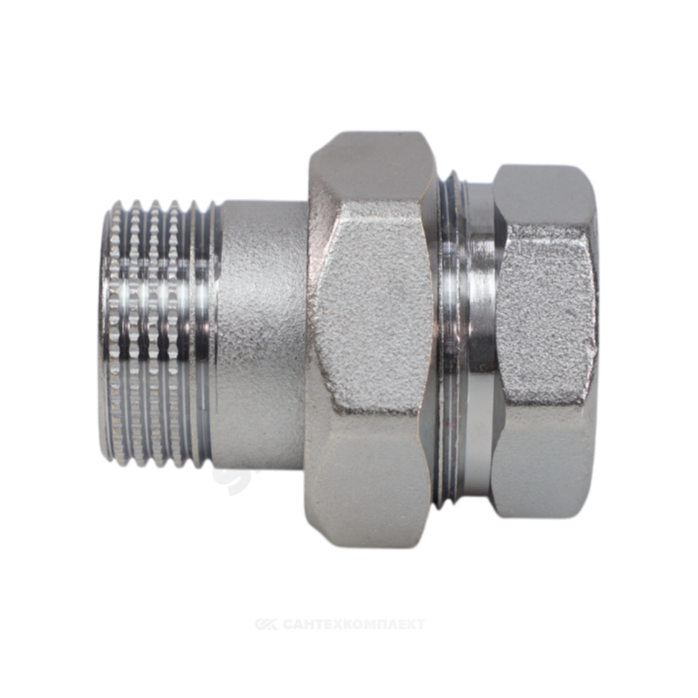 Соединитель латунь хром американка Ду 15 (1/2") прямой ВР/НР R18 Giacomini R18X003