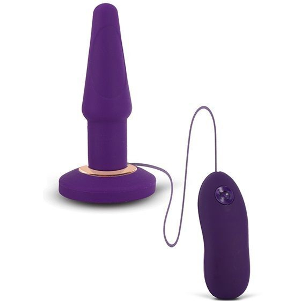 Фиолетовая анальная вибропробка APEX BUTT PLUG LARGE PURPLE - 15 см. (Цвет: фиолетовый)