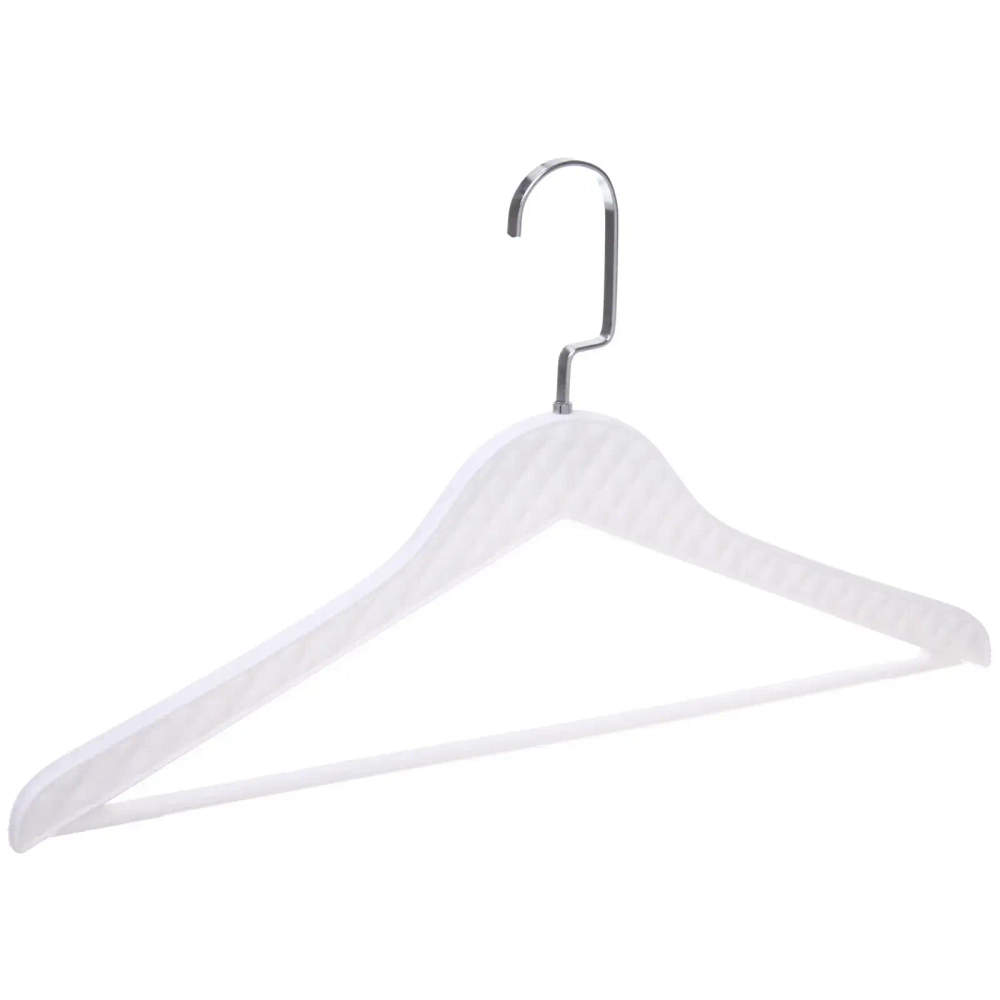 Плечики для одежды 2шт «ФРАТТО», цвет белый, 44*24см (Лейбл Селфи) имитация под кожу