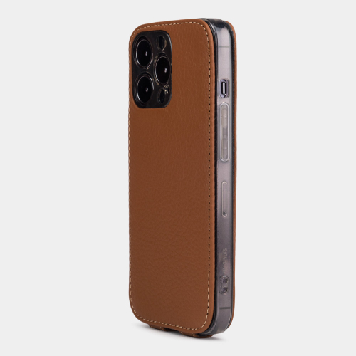 Чехол для iPhone 14 Pro из кожи теленка, цвета карамель