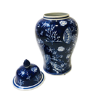 Ваза с крышкой синяя, фарфор, 46 см