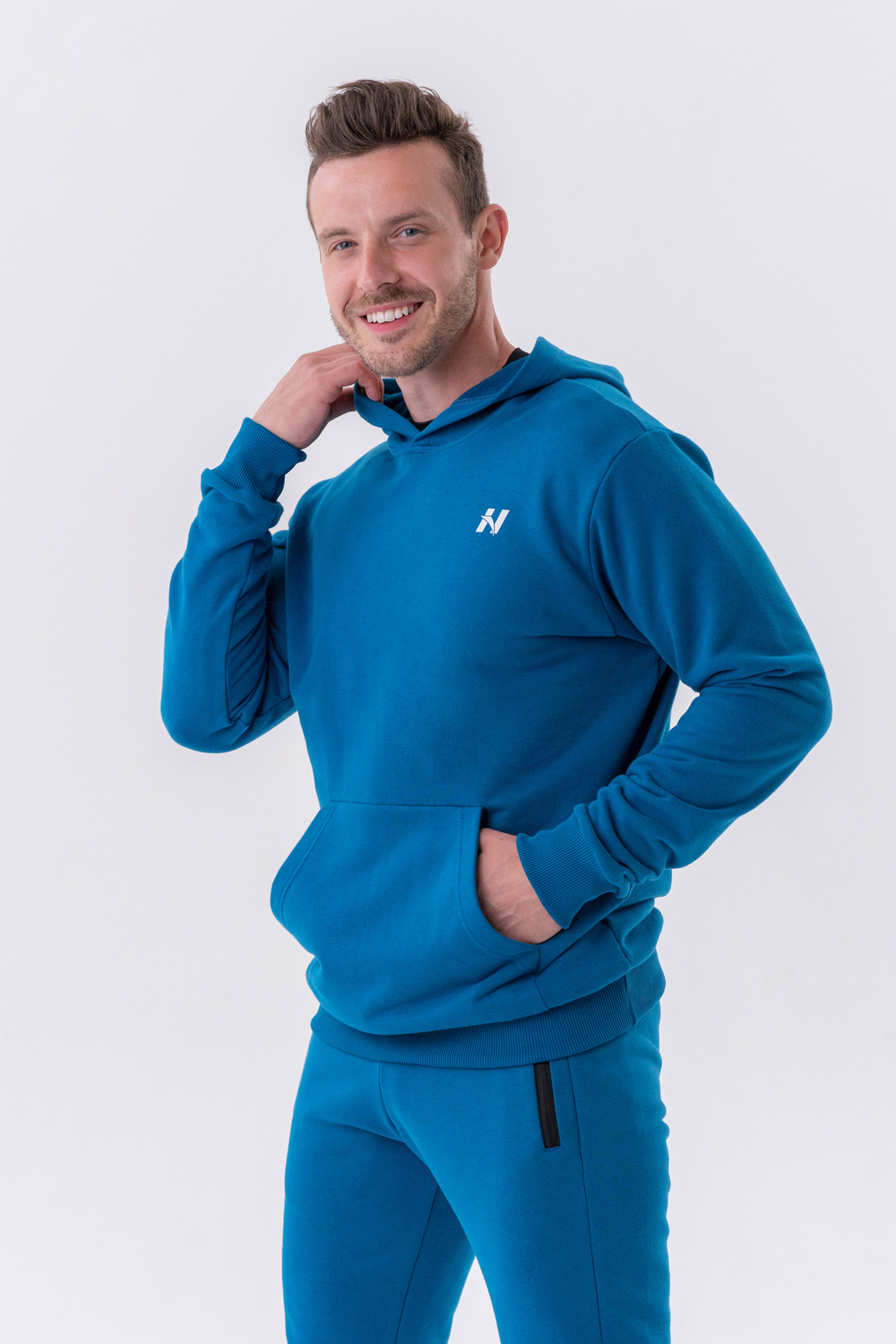 Мужская толстовка Nebbia Pull-over Hoodie with a Pouch Pocket 331 Blue