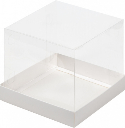Коробка под торт с прозрачным куполом 150*150*140 (белая)