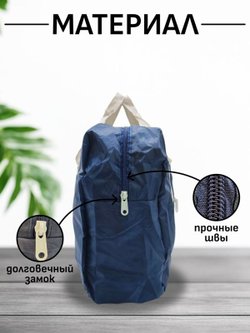 Сумка дорожная, текстильная синяя