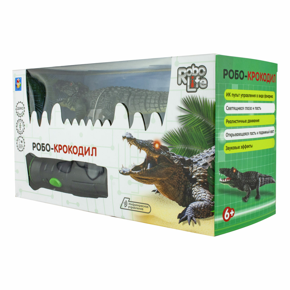 1Toy Робо-Крокодил на ИК пульт управлении (звук, свет, движение)