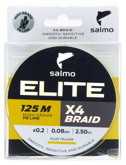 Шнур плетёный Salmo Elite х4 BRAID Fluo Yellow 125/008