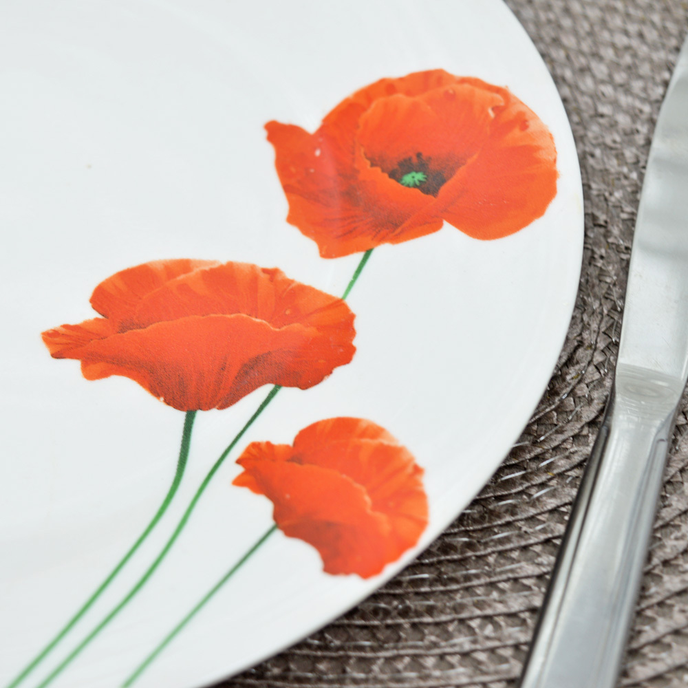 Тарелка мелкая 20,5см Маков цвет (эконом) (71265)