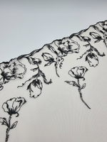 Вышивка на сетке бежевый/чёрный К712 левая