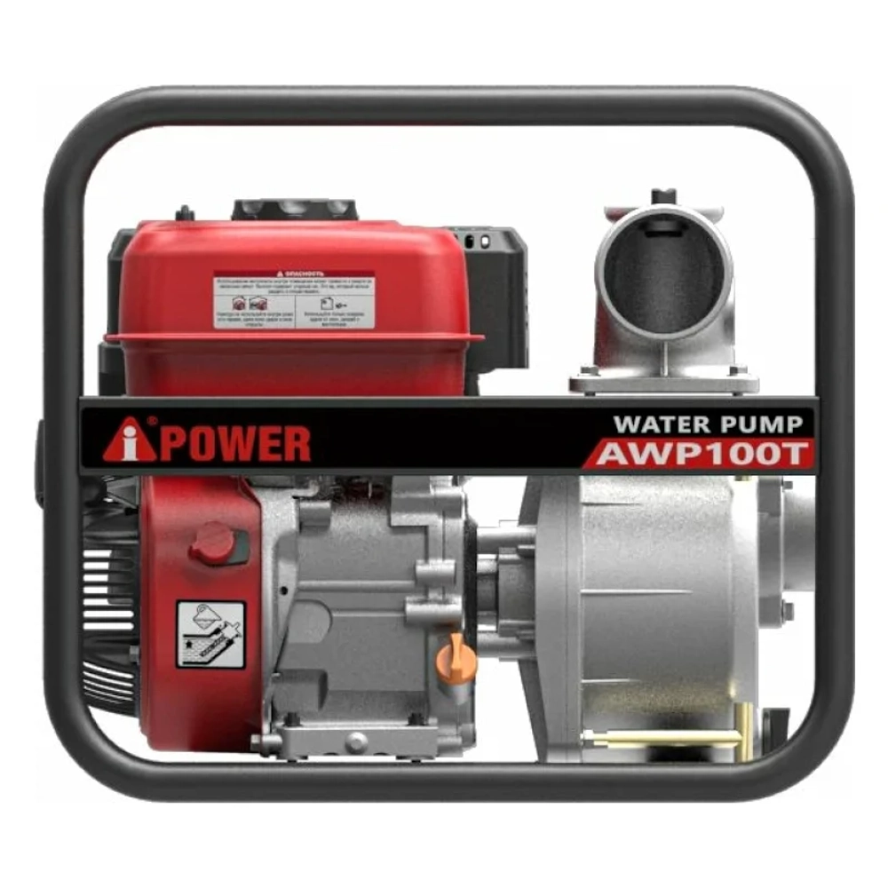 A-iPower AWP100T мотопомпа бензиновая для грязной воды 13 л.с, 1167 л/мин, диаметр 100 мм, 30241
