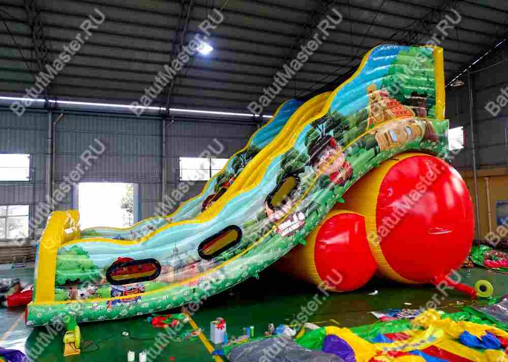 Надувная горка "Сказочные богатыри 2" 15*7*10 м